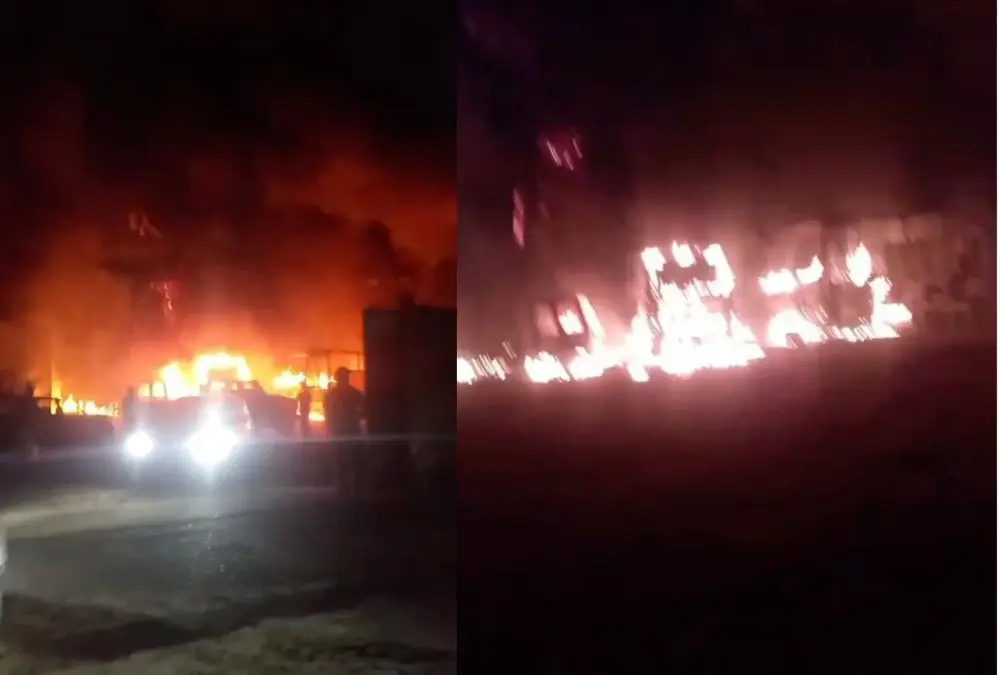 Incêndio de grandes proporções atinge oficina