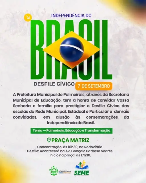 Palmeirais celebra o 7 de setembro com tradicional Desfile Cívico