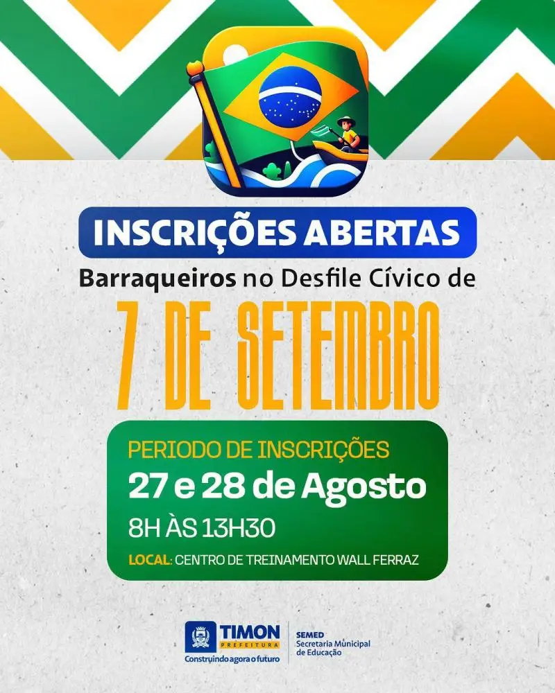 Prefeitura de Timon abre inscrições para barraqueiros no Desfile