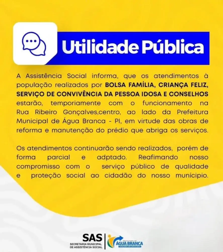 Secretaria de Assistência Social de Água Branca