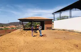 Construção da academia (Foto: ASCOM)