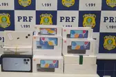 Smartphones apreendidos pela PRF (Foto: PRF)