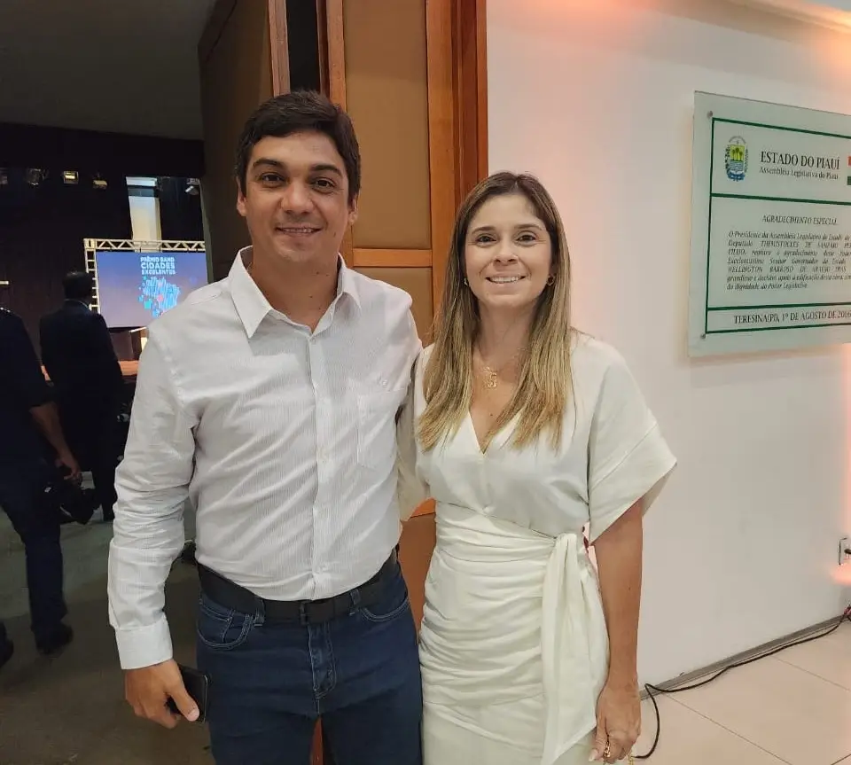 prefeito de Angical, Bruno Neto e primeira-dama, Orlinda Costa