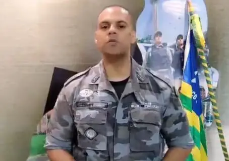 (Comandante do 4º BPM de Picos, Major Felipe/ Foto: Reprodução)