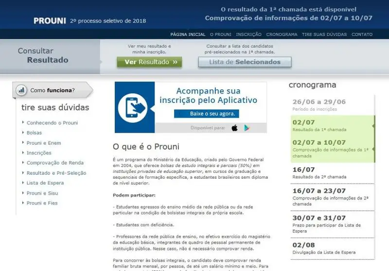 Prouni 2018: resultado do 2º semestre já pode ser consultado (Foto: Reprodução)
