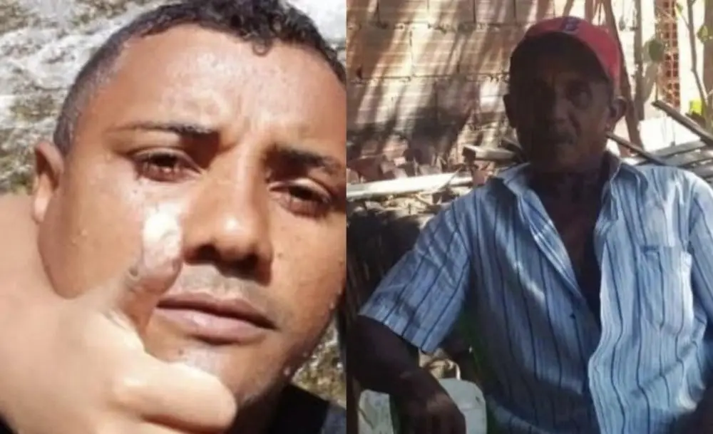 Moisés dos Santos (suspeito) e Francisco das Chagas (vítima). Imagem: Reprodução/Redes Sociais