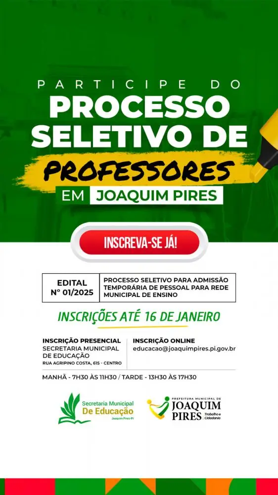 Secretaria Municipal de Educação de Joaquim Pires-PI