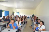Alunos do curso de administração na aula inaugural (Foto: Ascom)