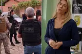 Momento da apreensão da dupla, e Delegada  Nathalia Figueiredo,  da DHPP-PI Núcleo de Feminicídio, (Foto: )