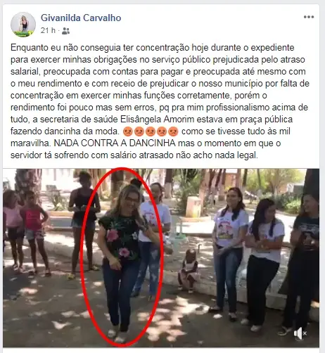 Secretária Elizangela Amorim em destaque na dancinha