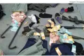 Pertences recuperados em ação da Polícia Militar após explosão a Caixa Eletrônico. (Foto: G1)