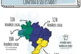 Mapa do horário de verão. (Foto: Fonte: INEP)