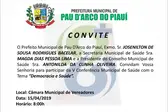Convite para Conferência Municipal de Saúde de Pau D'arco do PI (Foto: Carlos Eugênio)