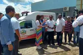 ENtrega de ambulância na localidade Vaquejador (Foto: Carlos Eugênio)