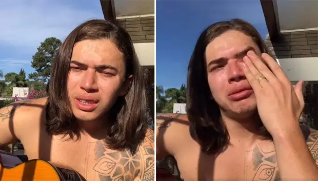 Whindersson Nunes se emociona ao mostrar música para Gabriel Diniz (Foto: Reprodução/Instagram)