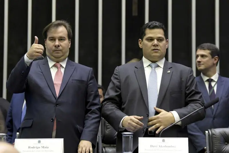 Foto:Reprodução/Agência Senado - Rodrigo Maia e Davi Alcolumbre.