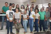 Professor Marcos com comissão e candidatos (Foto: )