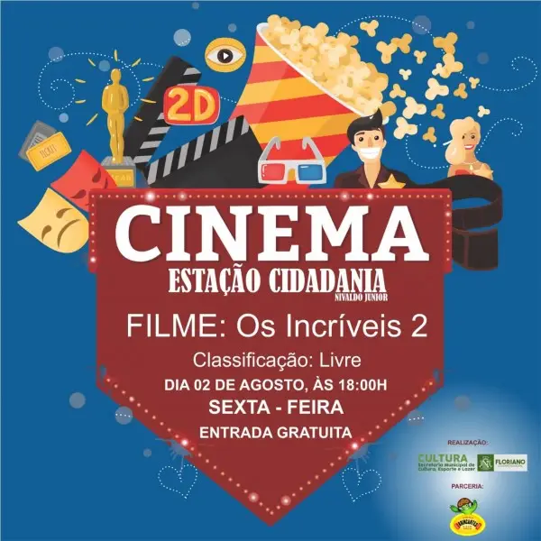 1ª sessão de cinema na Estação Cidadania Nivaldo Jr