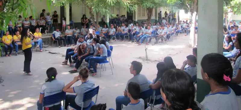 Palestra na unidade escolar Francisco Tomaz (Foto: Leônidas Silva)