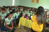 Palestra na Escola Municipal Rosa Barbosa (Foto: Leônidas Silva) (Foto: )