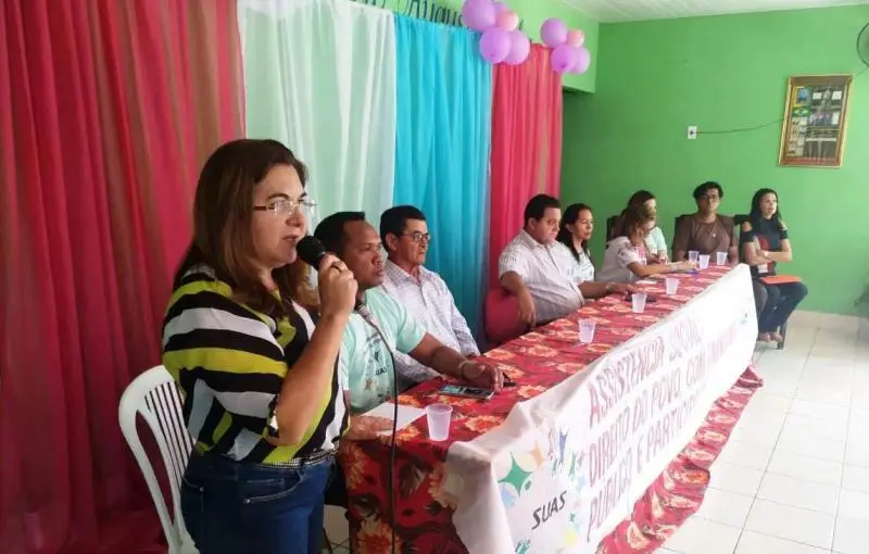 Prefeita Vilma Lima, discursando durante a XI Conferência Municipal de Assistência Social (Foto: Joelson Oliveira)
