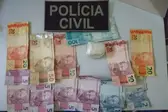 Dinheiro recuperado pela policia (Foto: Ítalo miguel)