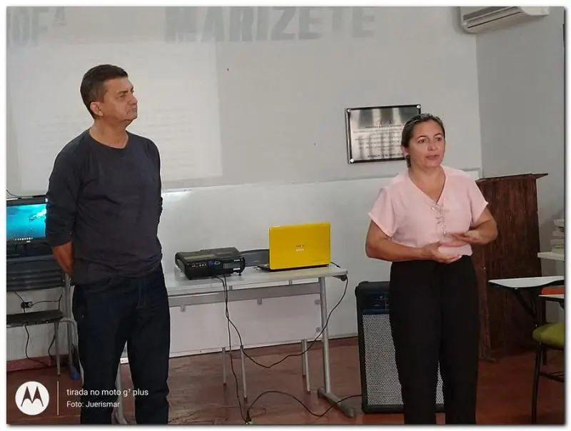 Sec. de Educação Marcos Antônio e a professora Chaguinha