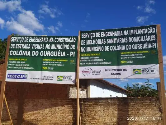 Empresa instala placas das obras - Foto: Reprodução