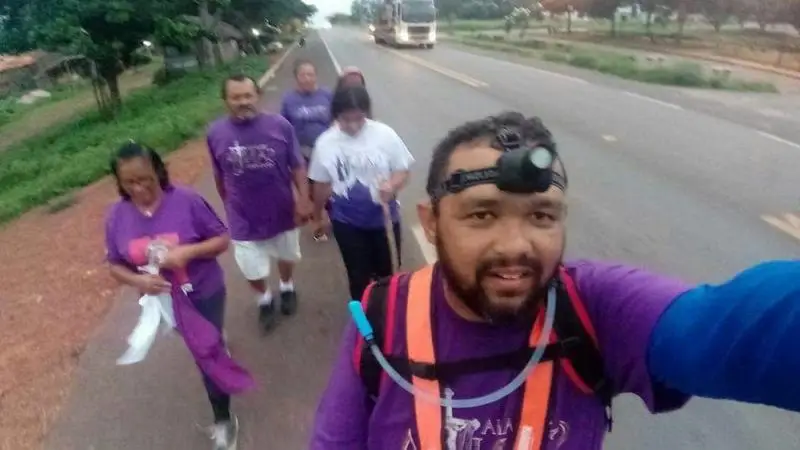 Fabrício França caminhou de Teresina a Oeiras para pagar promessa (Foto: Arquivo pessoal/Facebook)