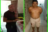 Vítima, Raimundo Joaba e o agressor, Nosaiel Lopes de Sousa (Foto: )