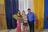 Prefeito corinto, primeira dama e Sec. de educação Aucilia, e a miss Marcolândia 2021 (Foto: )