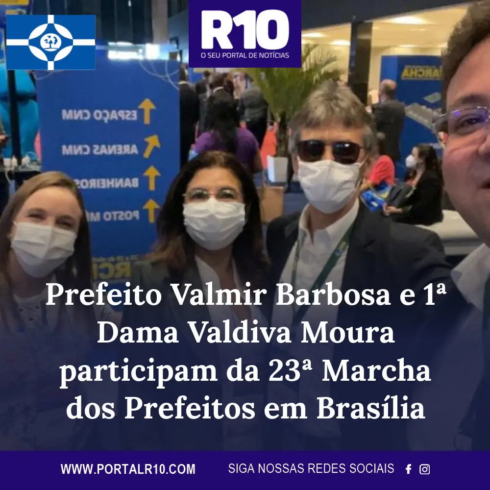 Prefeito e primeira-dama na marcha dos prefeitos